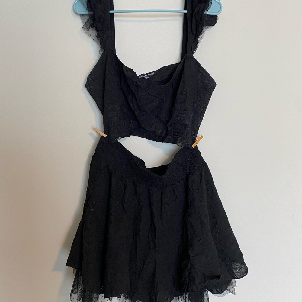 Black Lace Two-Piece Dress
